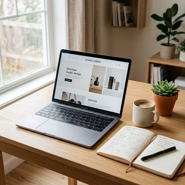 Professional web design workspace